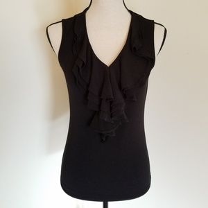 Grace Black Ruffle Sleeveless Top